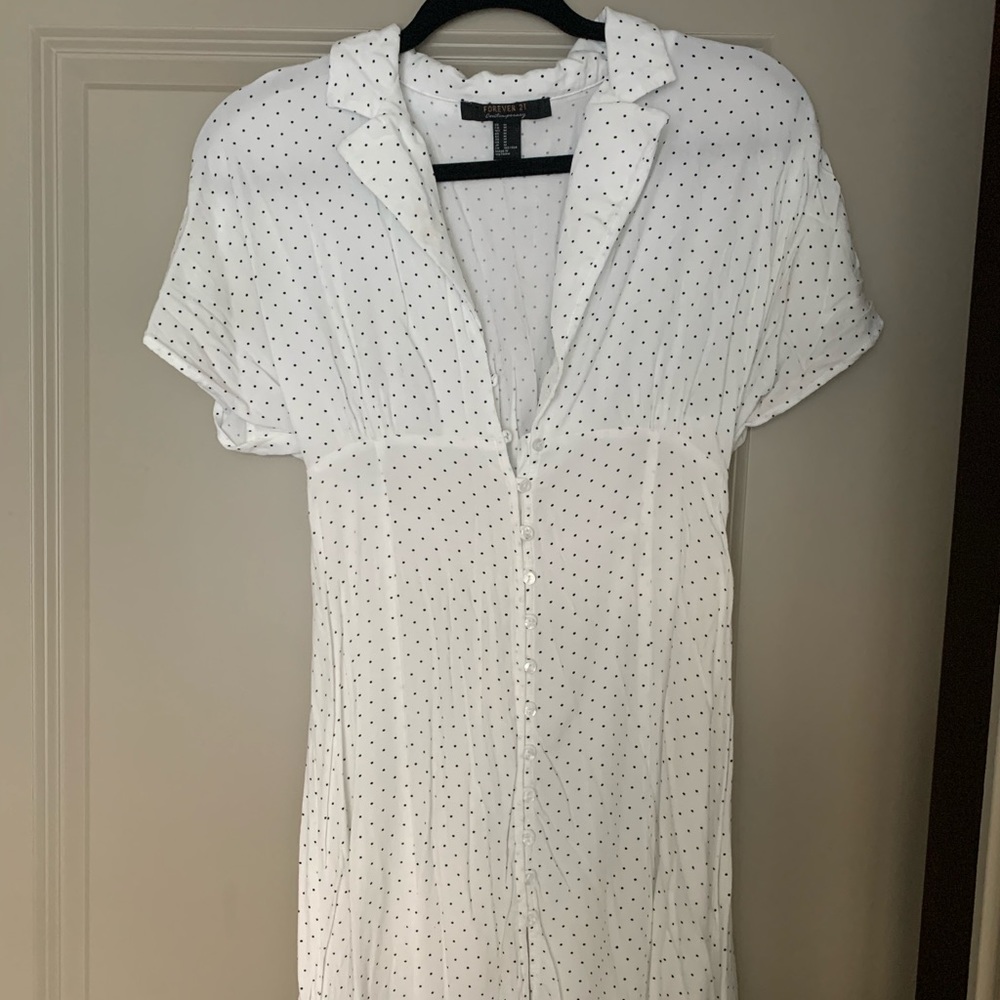 White and Black Polka Dot Dress